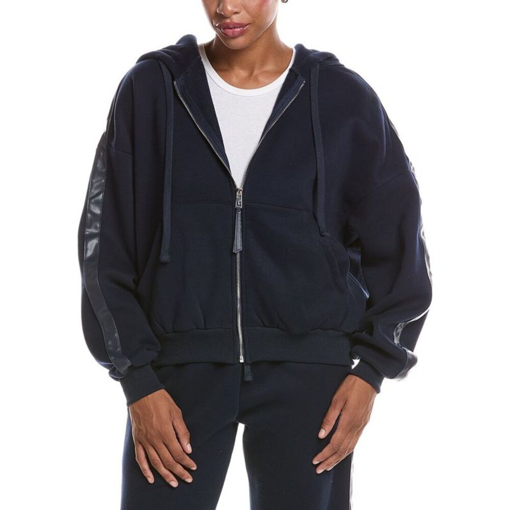 Knit Riot Womens  Glide Zip Hoodie, Navy